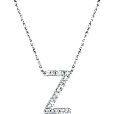 Suzy Levian Diamond Pavé Initial Pendant Necklace In White- Z
