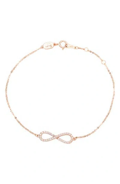 Suzy Levian Diamonds 14k Gold Diamond Infinity Bracelet In Rose