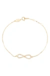Suzy Levian Diamonds 14k Gold Diamond Infinity Bracelet In Yellow