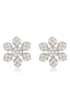 Suzy Levian Diamonds 14k Gold Pavé Diamond Snowflake Stud Earrings In White
