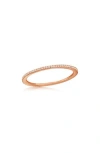 Suzy Levian Diamonds 14k Rose Gold Diamond Stackable Eternity Ring In Pink