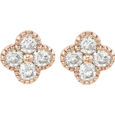 Suzy Levian Diamonds 14k Rose Gold Diamond Stud Earrings