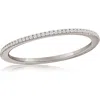 Suzy Levian Diamonds 14k White Gold Diamond Stackable Half Eternity Band Ring In White Gold