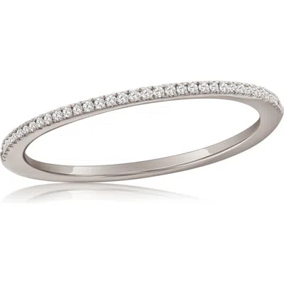 Suzy Levian Diamonds 14k White Gold Diamond Stackable Half Eternity Band Ring
