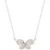 Suzy Levian Diamonds Diamond Butterfly Pendant Necklace In White Gold