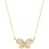 Suzy Levian Diamonds Diamond Butterfly Pendant Necklace In Yellow Gold