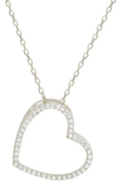 Suzy Levian Diamonds Diamond Heart Pendant Necklace In White