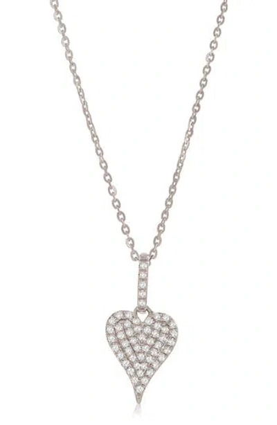 Suzy Levian Diamonds Diamond Heart Pendant Necklace In White