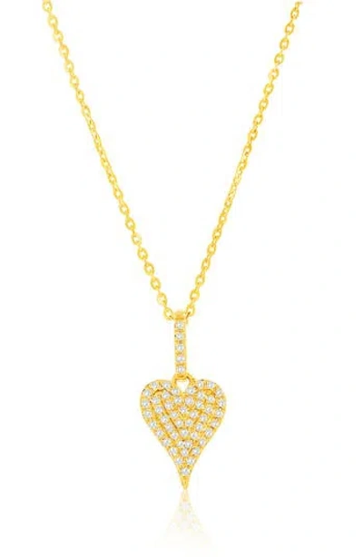 Suzy Levian Diamonds Diamond Heart Pendant Necklace In Yellow