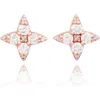 Suzy Levian Diamonds Diamond Star Stud Earrings In Rose