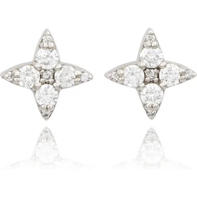 Suzy Levian Diamonds Diamond Star Stud Earrings In White