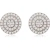 Suzy Levian Diamonds Pavé Diamond Round Stud Earrings In White Gold
