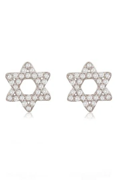Suzy Levian Diamonds Pavé Diamond Star Of David Stud Earrings