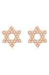Suzy Levian Diamonds Pavé Diamond Star Of David Stud Earrings In Rose Gold