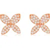 Suzy Levian Diamonds Pavé Diamond Stud Earrings In Rose Gold