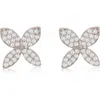 Suzy Levian Diamonds Pavé Diamond Stud Earrings In White Gold