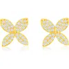 Suzy Levian Diamonds Pavé Diamond Stud Earrings In Yellow Gold