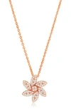 Suzy Levian Diamonds Pavé Diamond Swirl Pendant Necklace In Rose Gold
