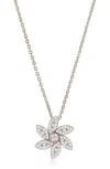 Suzy Levian Diamonds Pavé Diamond Swirl Pendant Necklace In White Gold