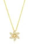 Suzy Levian Diamonds Pavé Diamond Swirl Pendant Necklace In Yellow Gold