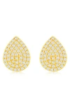 Suzy Levian Diamonds Pavé Diamond Teardrop Stud Earrings In Yellow
