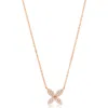 Suzy Levian Diamonds Pavé Simulated Diamond Pendant Necklace In Rose