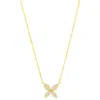 Suzy Levian Diamonds Pavé Simulated Diamond Pendant Necklace In Yellow