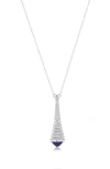 Suzy Levian Eiffel Tower Pavé Cubic Zirconia & Enamel Pendant Necklace