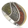 Suzy Levian Exotic Sterling Silver Cubic Zirconia Ring In Red