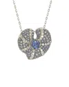 Suzy Levian Floral 18k & Silver 1.82 Ct. Tw. Sapphire Necklace