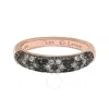 Suzy Levian Floral Black & White Cubic Zirconia In Rose Sterling Silver Half Band In White