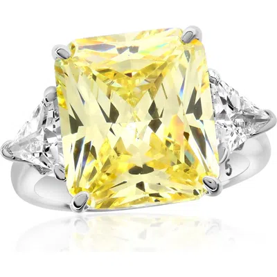 Suzy Levian Gala Cubic Zirconia Engagement Ring In Metallic