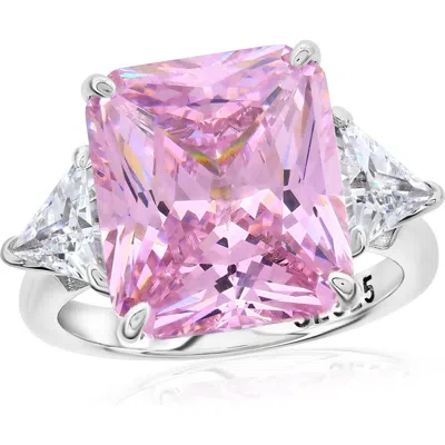 Suzy Levian Gala Cubic Zirconia Engagement Ring In Pink