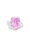 Suzy Levian Gala Firework Butterfly Ring In Pink