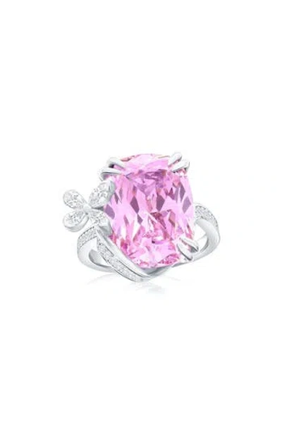 Suzy Levian Gala Firework Butterfly Ring In Pink