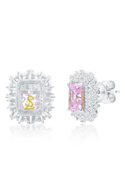 Suzy Levian Gala Firework Cluster Stud Earrings In Metallic