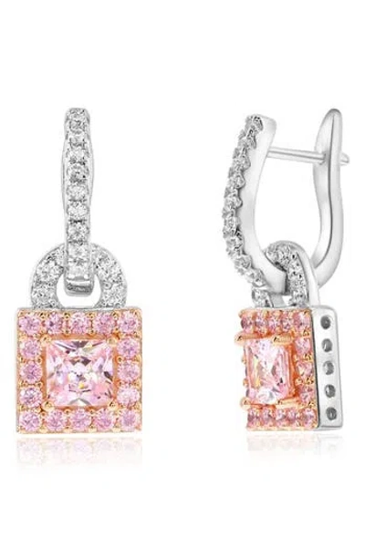 Suzy Levian Gala Firework Drop Earrings In Silver
