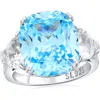 Suzy Levian Gala Firework Engagement Ring In Blue
