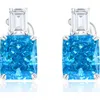 Suzy Levian Gala Firework Stud Earrings In Blue
