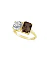 Suzy Levian Gold Over Silver 5.00 Ct. Tw. Gemstone Toi Et Moi Ring