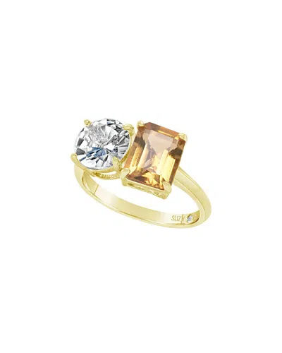 Suzy Levian Gold Over Silver 5.00 Ct. Tw. Gemstone Toi Et Moi Ring