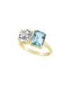 SUZY LEVIAN SUZY LEVIAN GOLD OVER SILVER 5.00 CT. TW. GEMSTONE TOI ET MOI RING