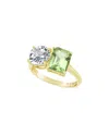SUZY LEVIAN SUZY LEVIAN GOLD OVER SILVER 5.00 CT. TW. GEMSTONE TOI ET MOI RING