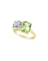 Suzy Levian Rose Gold Over Silver 5.00 Ct. Tw. Gemstone Toi Et Moi Ring
