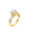 Suzy Levian Gold Over Silver Cz Ring