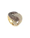 Suzy Levian Gold Over Silver Cz Ring