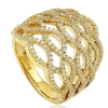 Suzy Levian Gold Plated Sterling Silver Pave-set Cubic Zirconia 5-row Infinity Ring In Silver