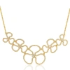 Suzy Levian Golden Sterling Silver Cubic Zirconia Floral Thin Necklace In Gold