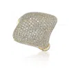 Suzy Levian Golden Sterling Silver Pave Cubic Zirconia Pave Dome Ring In Brown