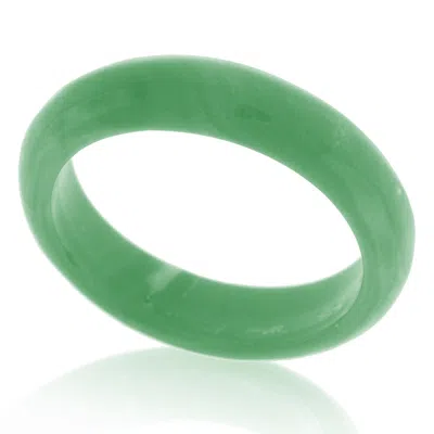 Suzy Levian Italian Hand Carved 6.3ct Natural Coral Gem Eternity Band Ring In Green